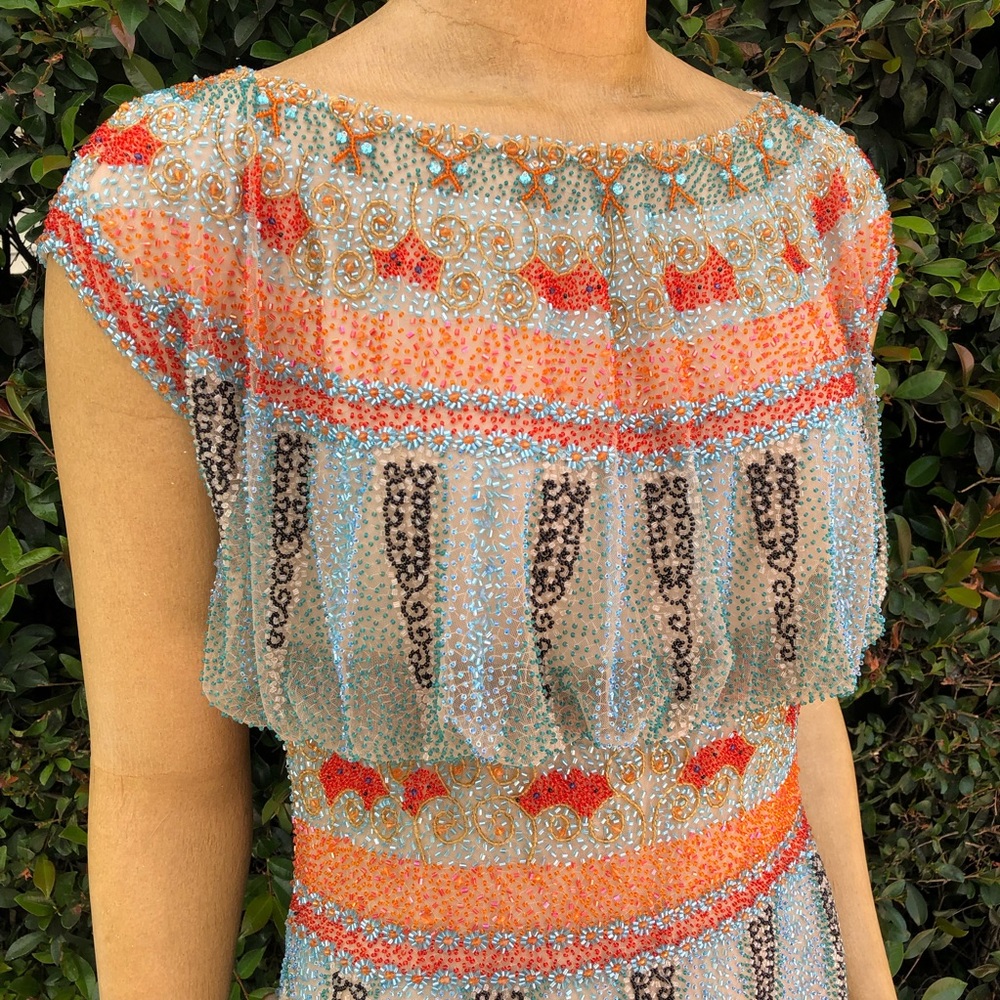 Naeem Khan beaded fringe dress